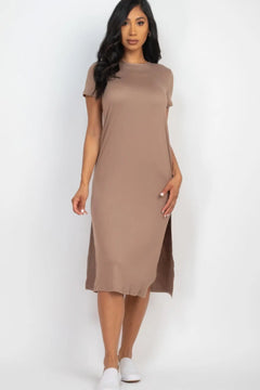 Side slit comfy midi dress Bargain Buzz