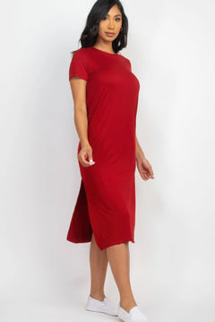 Side slit comfy midi dress Bargain Buzz