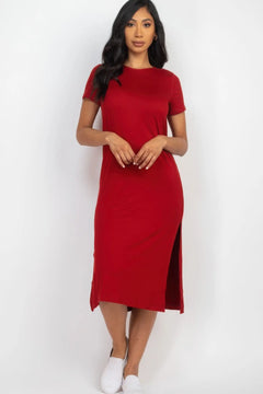 Side slit comfy midi dress Bargain Buzz