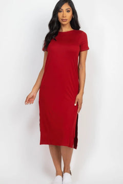 Side slit comfy midi dress Bargain Buzz