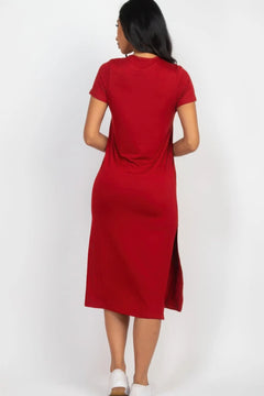 Side slit comfy midi dress Bargain Buzz