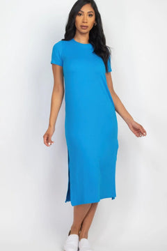 Side slit comfy midi dress Bargain Buzz