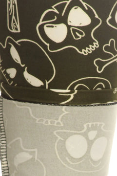 Skulls And Bones Graphic Printed Knit Legging With Elastic Waist Detai