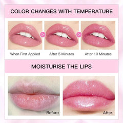 Sparkling Sequins Color-Changing Lipstick: Moisturizing Glitter Gel Ba