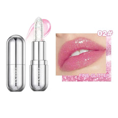 Sparkling Sequins Color-Changing Lipstick: Moisturizing Glitter Gel Ba