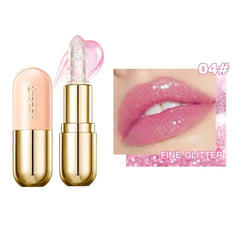 Sparkling Sequins Color-Changing Lipstick: Moisturizing Glitter Gel Ba