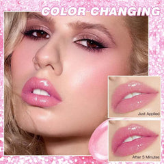 Sparkling Sequins Color-Changing Lipstick: Moisturizing Glitter Gel Ba