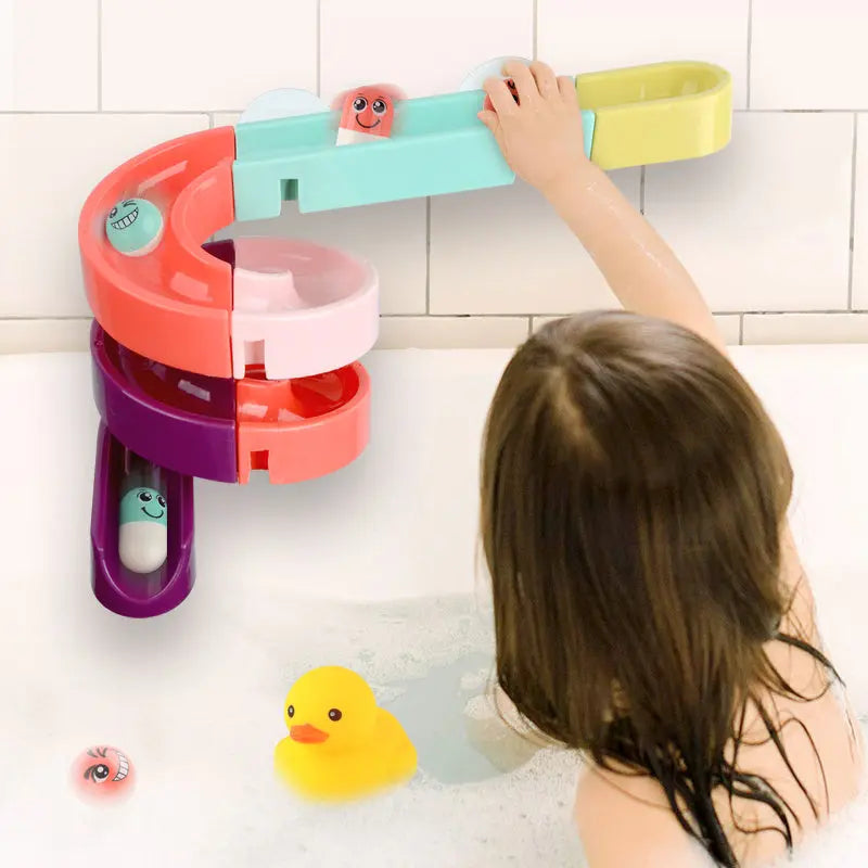 Splash & Learn: Kids Bath Toys Wall Suction Cup Marble Racetrack