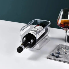 Stackable Plastic Wine & Bottle Holder – Transparent, Space-Saving Org