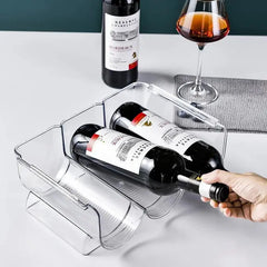 Stackable Plastic Wine & Bottle Holder – Transparent, Space-Saving Org