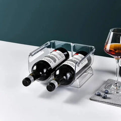 Stackable Plastic Wine & Bottle Holder – Transparent, Space-Saving Org