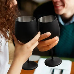 Stainless Steel Wine Glasses with Black Plating Bargain Buzz