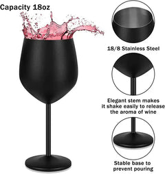 Stainless Steel Wine Glasses with Black Plating Bargain Buzz