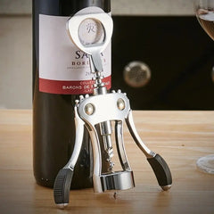 Stainless Steel Winged Wine Opener - Sommelier Corkscrew & Bottle Remo