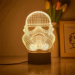 Star Wars 3D Night Light – Nine Designs including Baby Yoda | Warm Whi