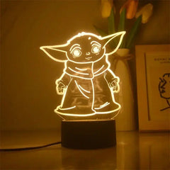 Star Wars 3D Night Light – Nine Designs including Baby Yoda | Warm Whi