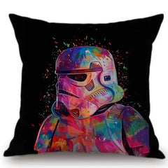 Cartoon Star Wars Colorful White Trooper Linen Sofa Throw Pillowcase Home Decor Cushion Cover 45X45Cm Fundas De Cojin