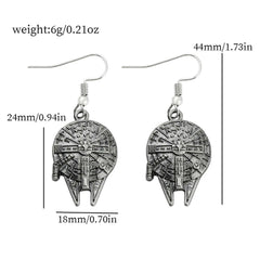 Star Wars Ring Millennium Falcon Metal Alloy Pendant Earrings 