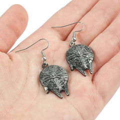 Star Wars Ring Millennium Falcon Metal Alloy Pendant Earrings 