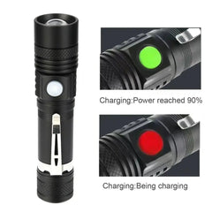 Super Bright 90000LM LED Tactical Flashlight Zoomable With Rechargeable Battery Bargain Buzz