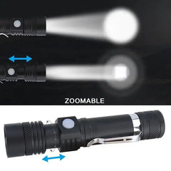 Super Bright 90000LM LED Tactical Flashlight Zoomable With Rechargeable Battery Bargain Buzz