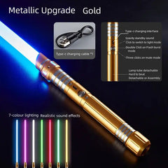 Upgraded Gravity Sensing Lightsaber - 2-in-1 7-Color Rechargeable Toy