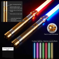 Upgraded Gravity Sensing Lightsaber - 2-in-1 7-Color Rechargeable Toy