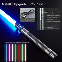 Upgraded Gravity Sensing Lightsaber - 2-in-1 7-Color Rechargeable Toy