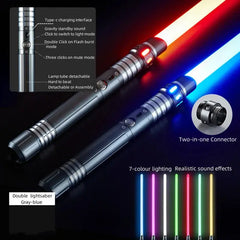 Upgraded Gravity Sensing Lightsaber - 2-in-1 7-Color Rechargeable Toy