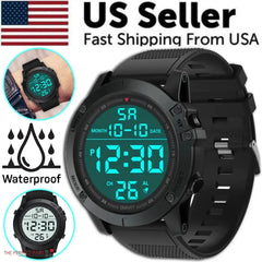 Waterproof Digital Sports Watch Military Tactical LED Backlight Wristwatch Men Bargain Buzz