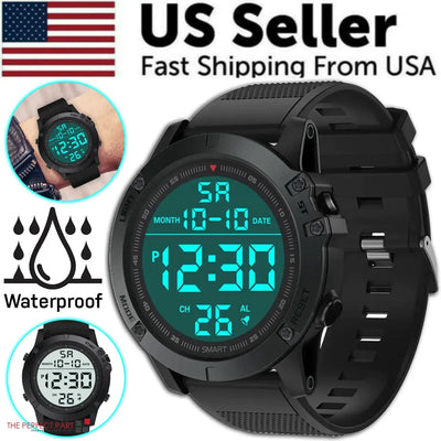 Waterproof Digital Sports Watch Military Tactical LED Backlight Wristwatch Men Bargain Buzz