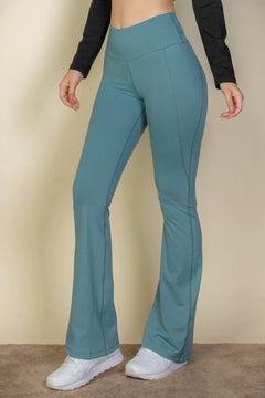 Wide waistband flare leg pants Bargain Buzz