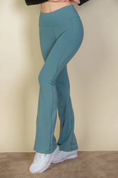 Wide waistband flare leg pants Bargain Buzz