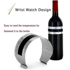 Wine Collar Thermometer - LCD Clip Sensor for Champagne, Beer, & Wine