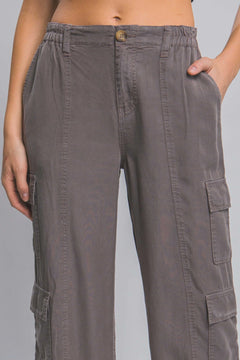 Women's Full-length Tencel Pants With Cargo Pockets