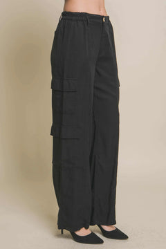 Women's Full-length Tencel Pants With Cargo Pockets