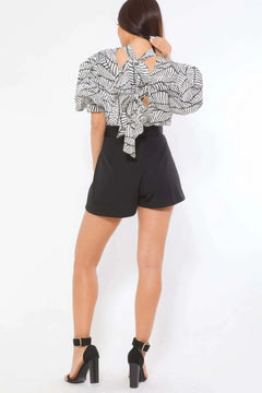 Woven Print Top Fashion Romper Bargain Buzz